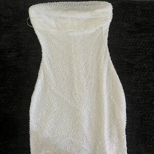 Windsor White Strapless Sheath Maxi Dress